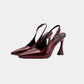 Elegante schoenen met puntige hak van nepleer