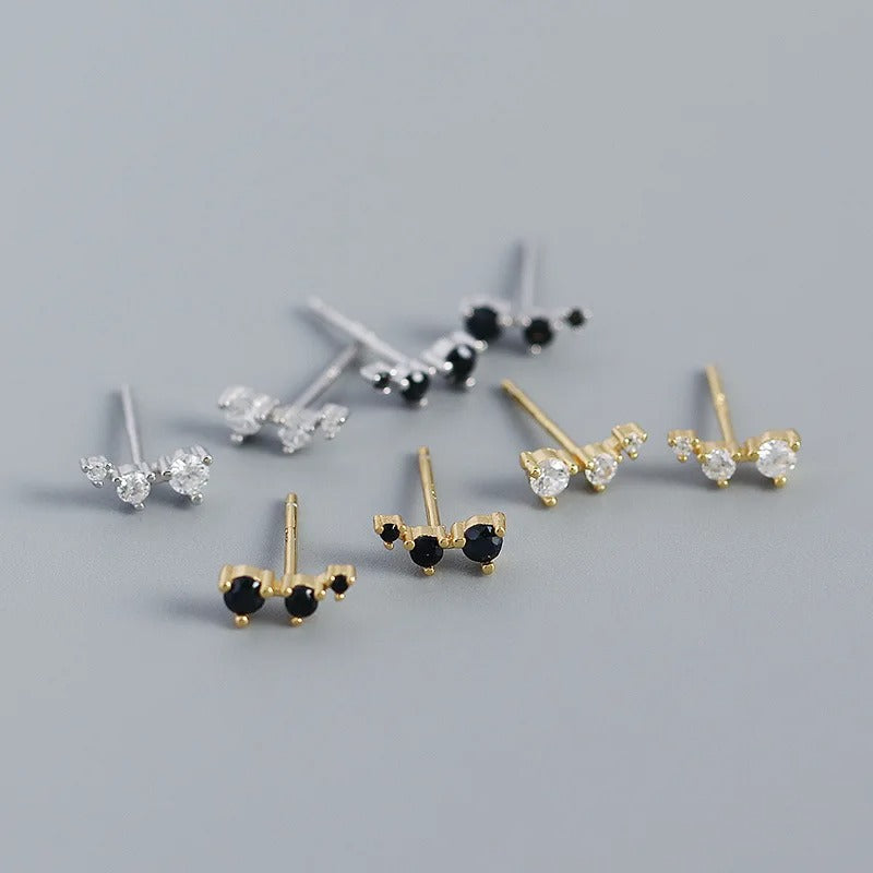 Elegante Drie Mini Zirkonia Oorbellen - Sandy
