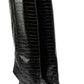 Crocodile patent leder enkellaarsjes met puntige hak en over de knie