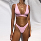 Damesbikini-set – Sexy driehoekstopje – Elegante hoog uitgesneden bottom – Naadloos – Ademend en comfortabel mozaïek