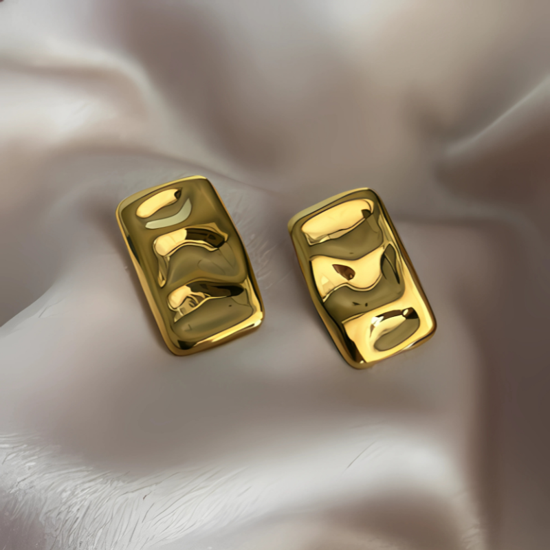 Gouden Geometrische Pod Oorbellen - Lucy