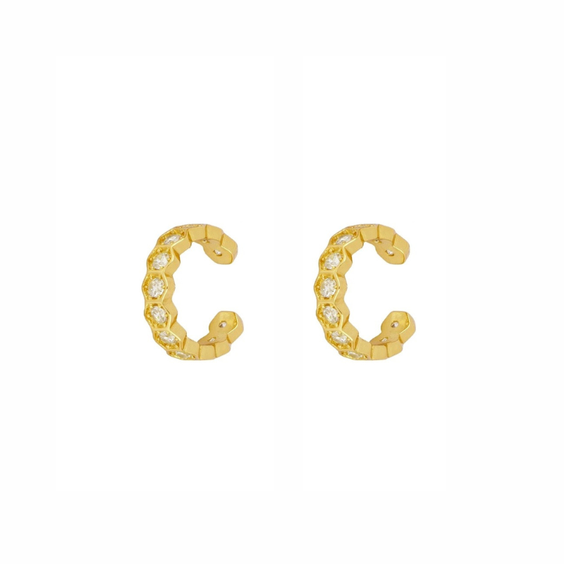 Elegante Zeshoekige Hoop Oorbellen Goud - Eva