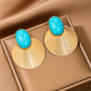 Chique turquoise oorclips - Judith