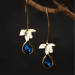 Elegante Blauwe Bloesem Oorbellen - Chic Bloemenontwerp