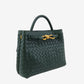 Kleine Gevlochten Dames Handtas met Gouden Details