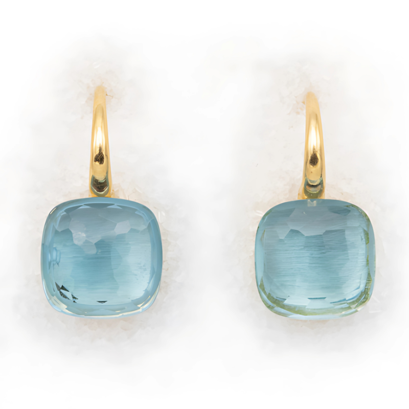 Elegante Blauwe Ingelegde Zirkonia Oorbellen - Ella voor een Verfijnde Look