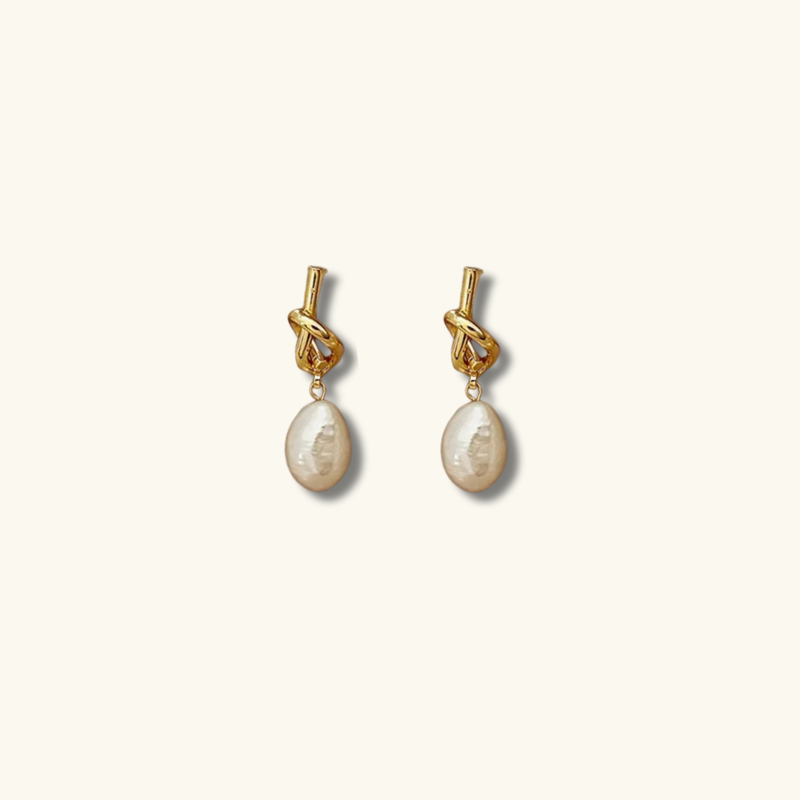 Elegante Barok Parel Oorbellen in Goud - Pien