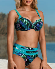 Dames Bikini Set – Twist Effect Top – Hoge Taille Slank – Ademend en Sneldrogend Materiaal