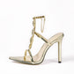 Elegante puntige neus hoge hakken versierd met rhinestones