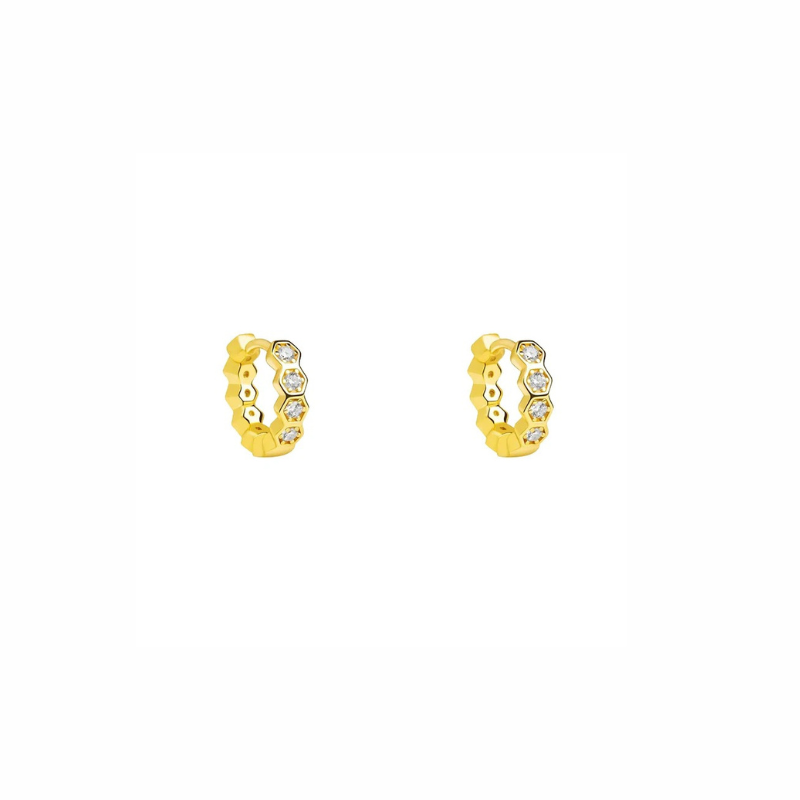 Elegante Zeshoekige Hoop Oorbellen Goud - Eva
