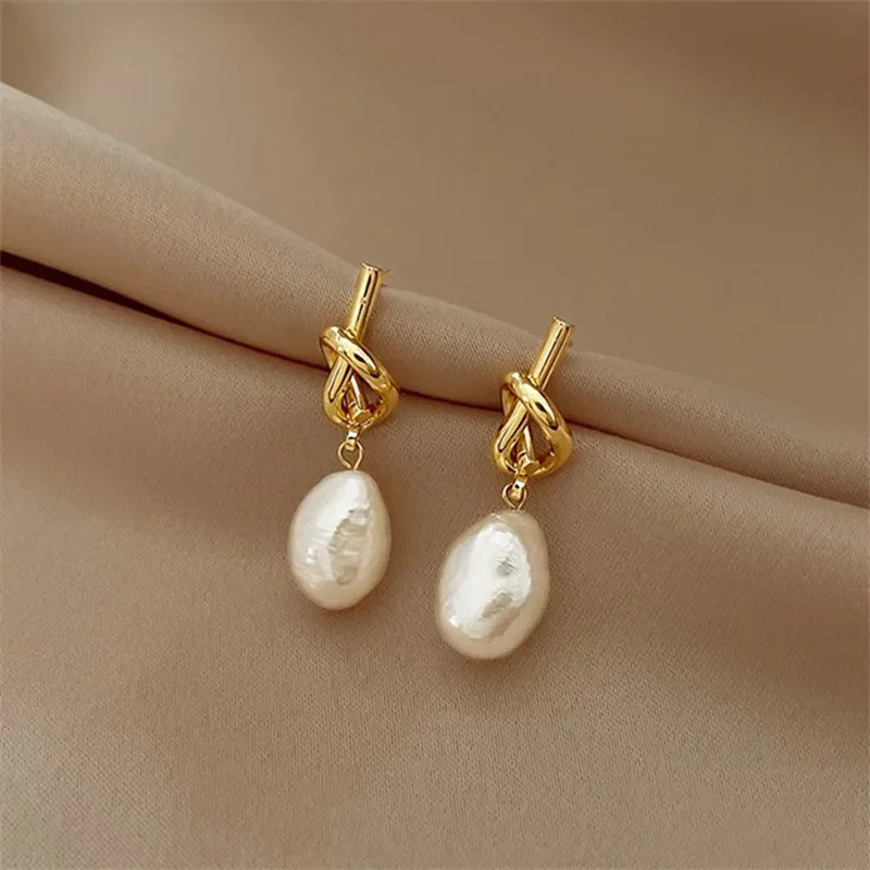 Elegante Barok Parel Oorbellen in Goud - Pien