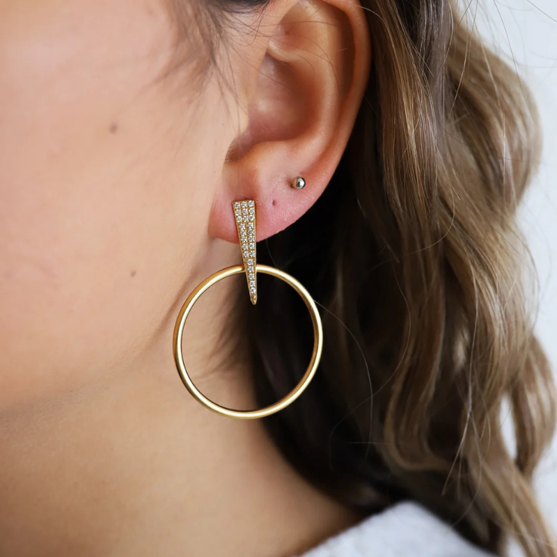 Elegante Gouden Geplateerde Ronde Paperclip Oorbellen - Megan