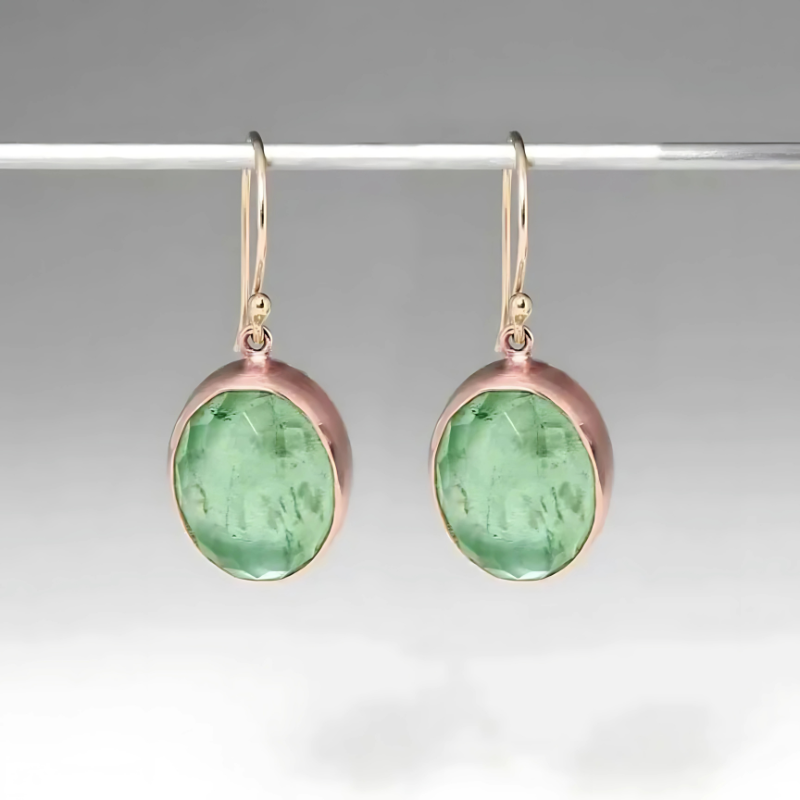 Elegante Groene Toermalijn Druppel Oorbellen - Avery