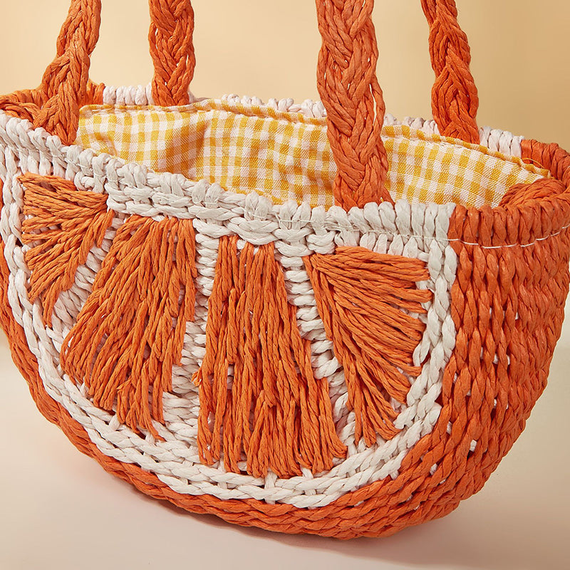 Schattige feestdagenfruit-geweven tas