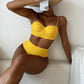 Betoverend hoge taille padded bikini set met trendy kettingbanddetails voor vrouwen