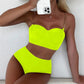Betoverend hoge taille padded bikini set met trendy kettingbanddetails voor vrouwen