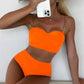 Betoverend hoge taille padded bikini set met trendy kettingbanddetails voor vrouwen