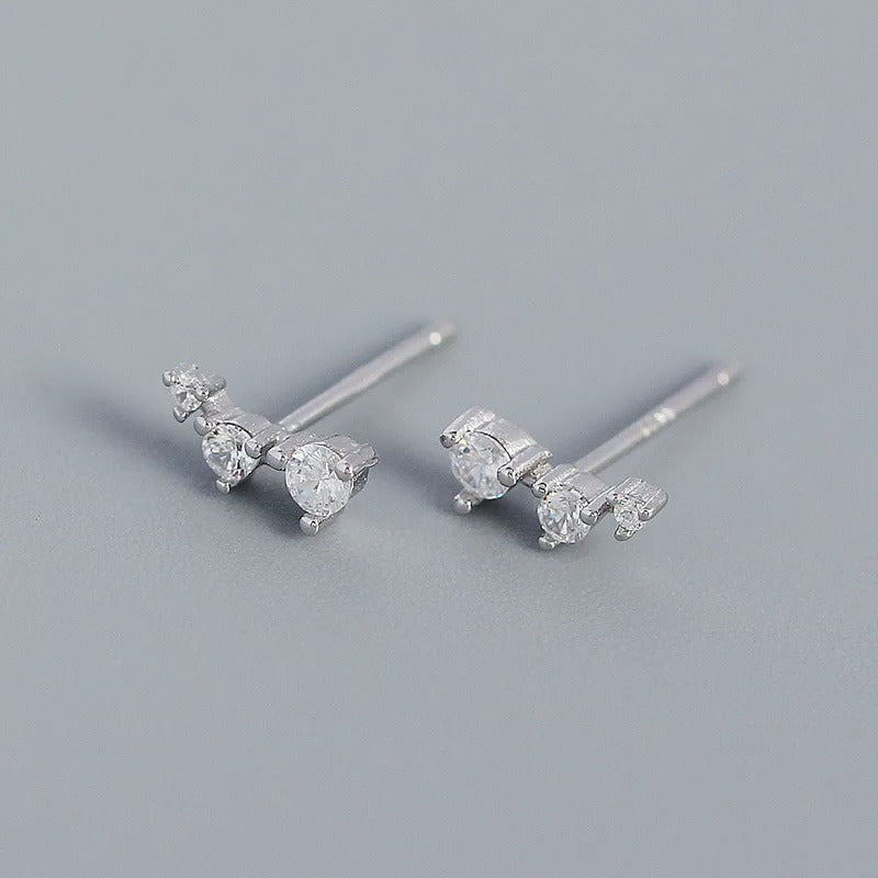 Elegante Drie Mini Zirkonia Oorbellen - Sandy