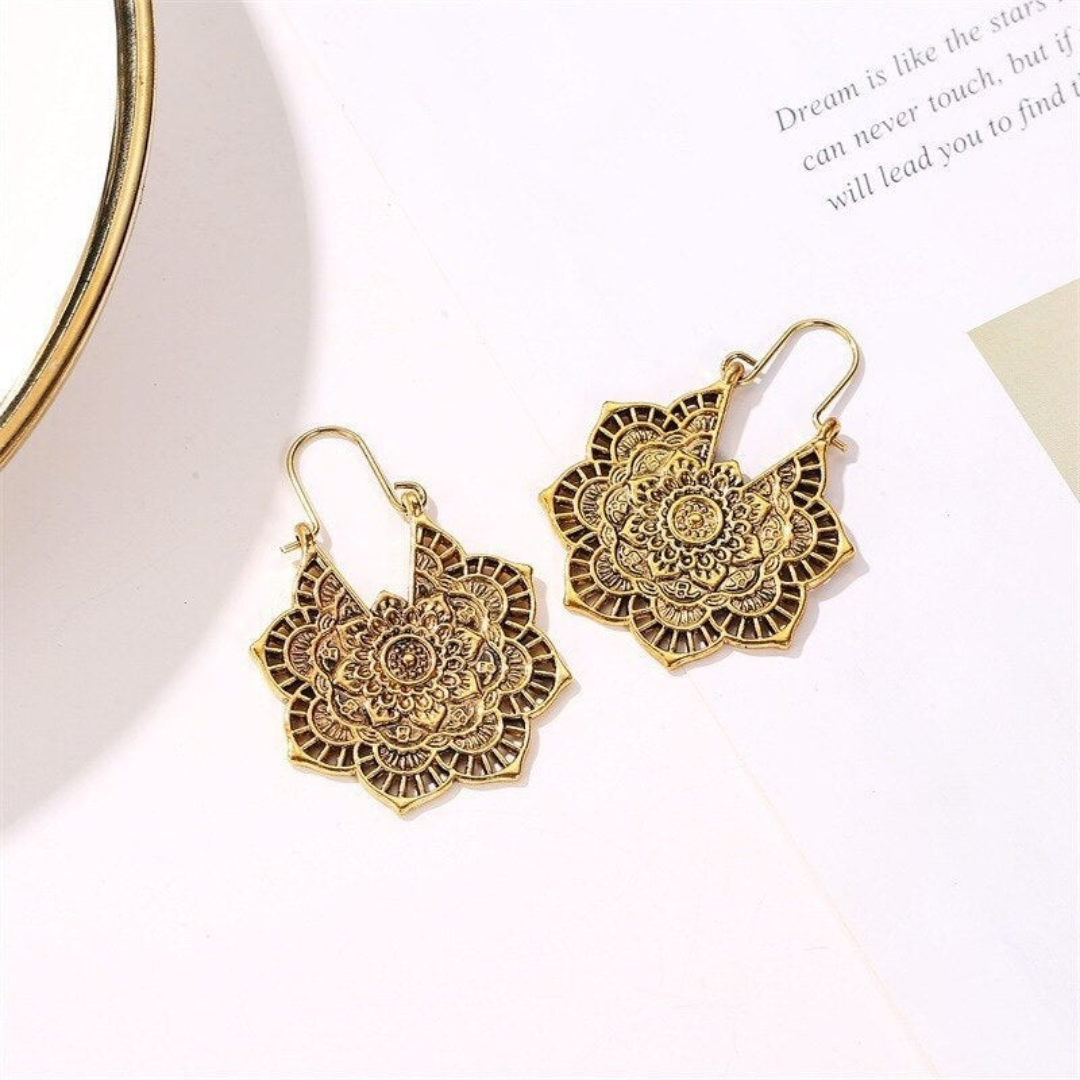 Lotus Mandala Oorbellen | Goud