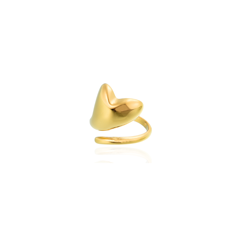 Stijlvolle verstelbare ring met groot hart – Camille elegante design