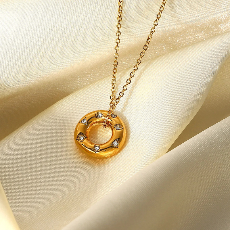 Elegant Goud Vergulde Zirkonia Hanger Ketting - Kate