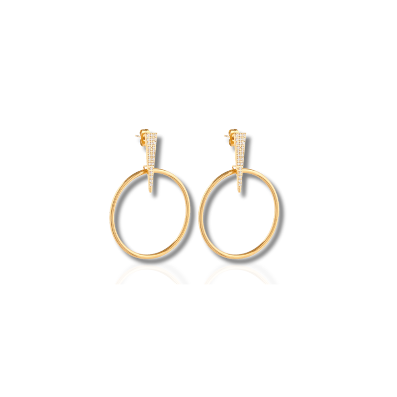 Elegante Gouden Geplateerde Ronde Paperclip Oorbellen - Megan