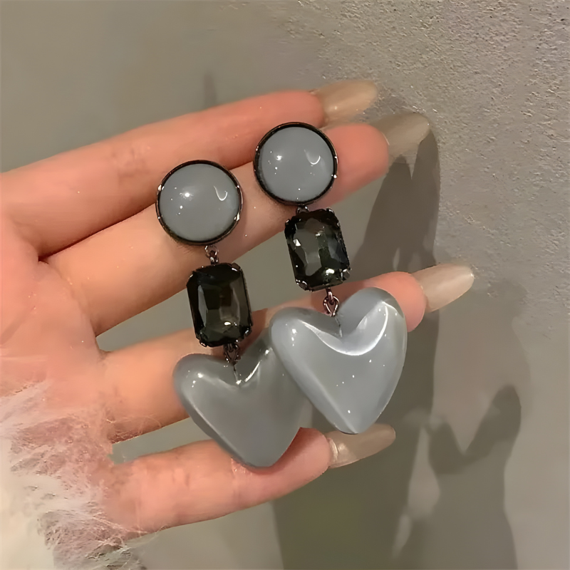 Hart Hars Kristal Hanger Stud Oorbellen - Audrey