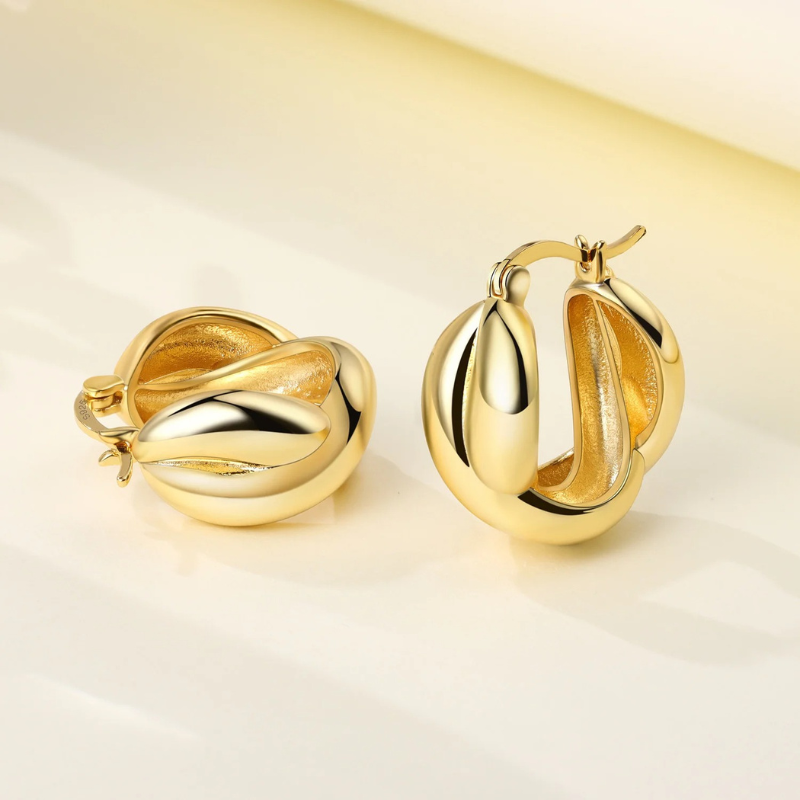 Chic Gouden Gevlochten Hoepel Oorbellen - Zola