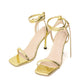 Hoge Hakken Sandalen met Ketting en Vierkante Zuil