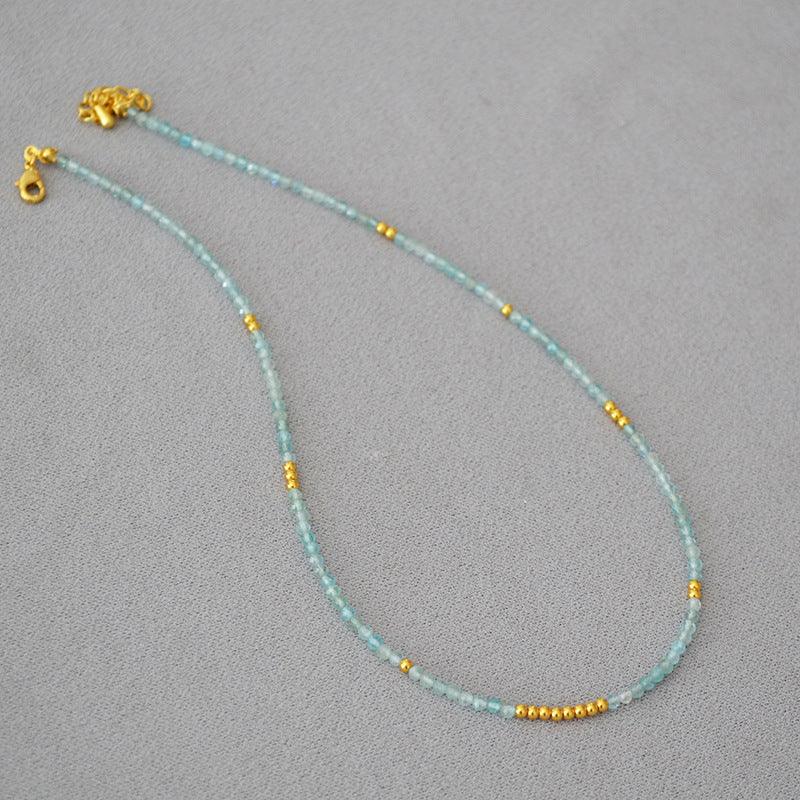 Elegante Zeeblauwe Kralen Clavicula Ketting - Luna, de perfecte accessoires voor een stijlvolle look