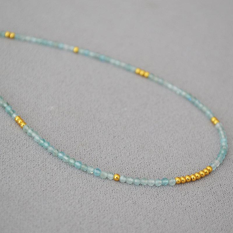 Elegante Zeeblauwe Kralen Clavicula Ketting - Luna, de perfecte accessoires voor een stijlvolle look