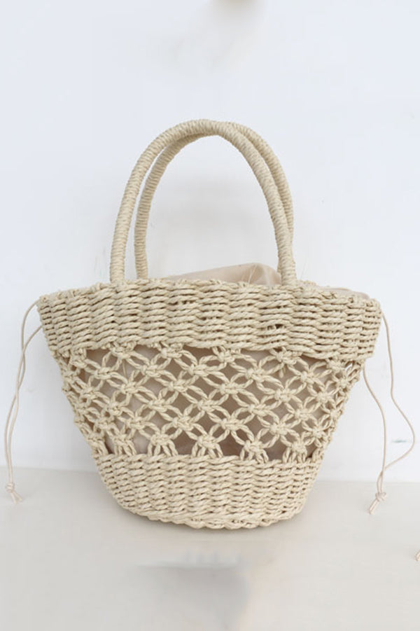 Ins Style Retro Holle Rietje Tas - Vintage Charme voor Chique Zomerse Looks
