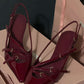 Elegante gesloten-toe valse leren pumps met spitsneus en halve hak