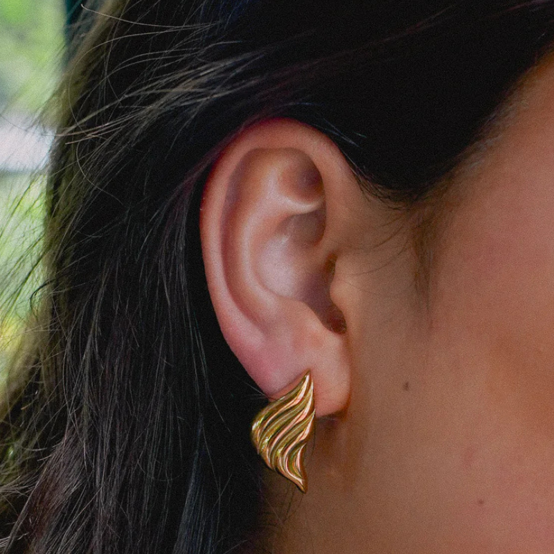 Elegante Engelenvleugel Oorbellen met Haarvlagje voor een Verfijnde Look
