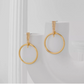 Elegante Gouden Geplateerde Ronde Paperclip Oorbellen - Megan