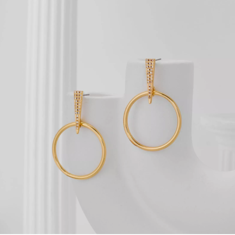 Elegante Gouden Geplateerde Ronde Paperclip Oorbellen - Megan