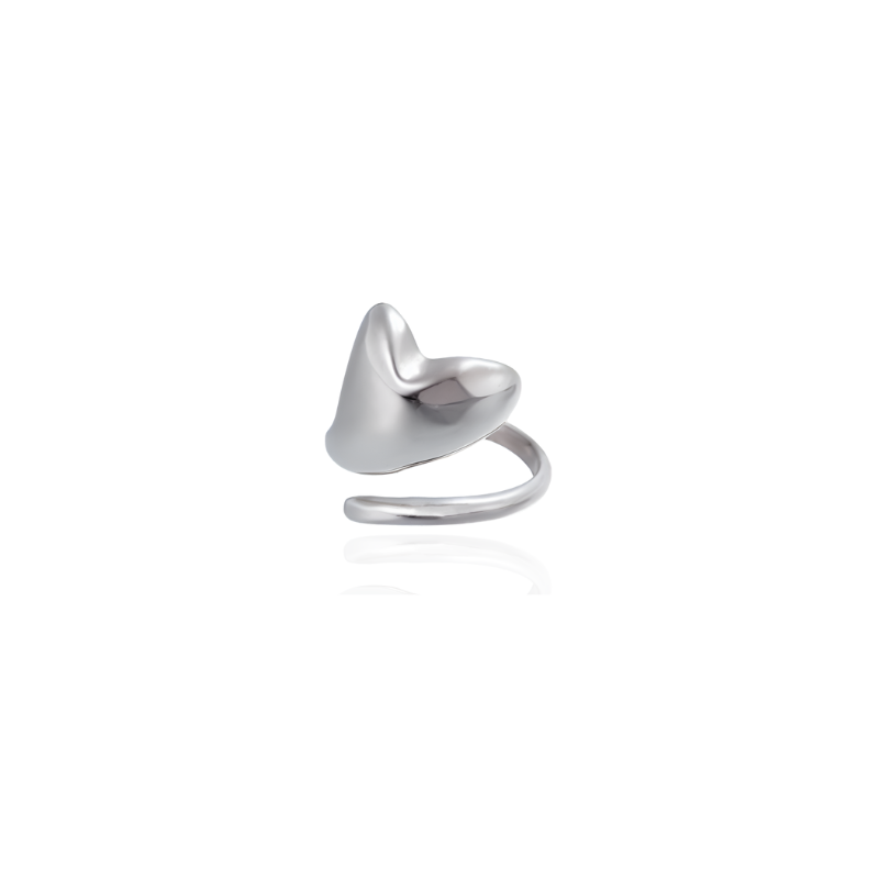 Stijlvolle verstelbare ring met groot hart – Camille elegante design