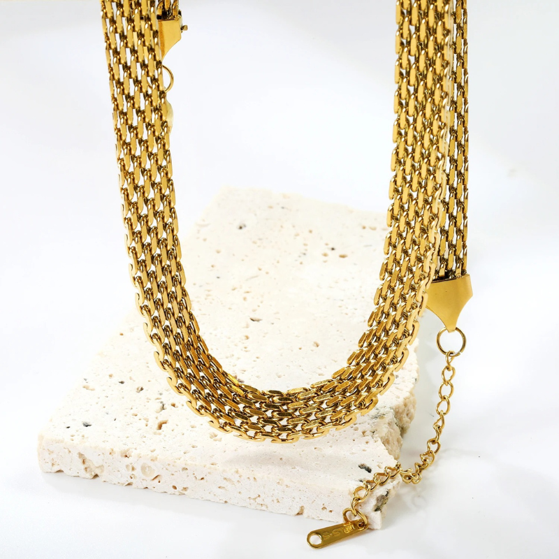 Omdat je graag een aantrekkelijke titel wil, zou ik voorstellen: Luxe Chunky Schakelketting van Gaas - Kelsey