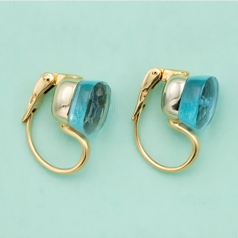 Elegante Blauwe Ingelegde Zirkonia Oorbellen - Ella voor een Verfijnde Look