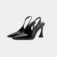 Elegante schoenen met puntige hak van nepleer