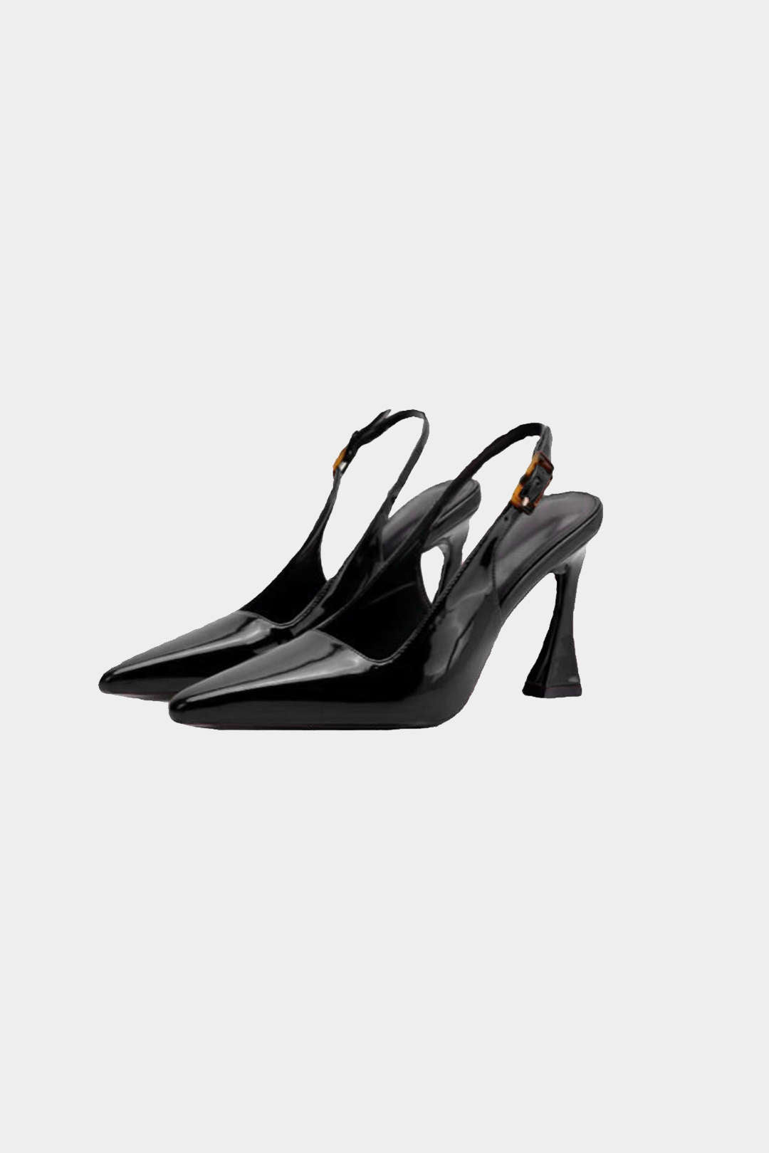 Elegante schoenen met puntige hak van nepleer