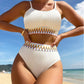 Damesbikinitoestel met Ribstructuur, Hoge Slip, Verstelbare Bandjes