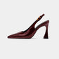 Elegante schoenen met puntige hak van nepleer