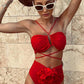 Dames Bikini Halter Neck met Bloemen Details