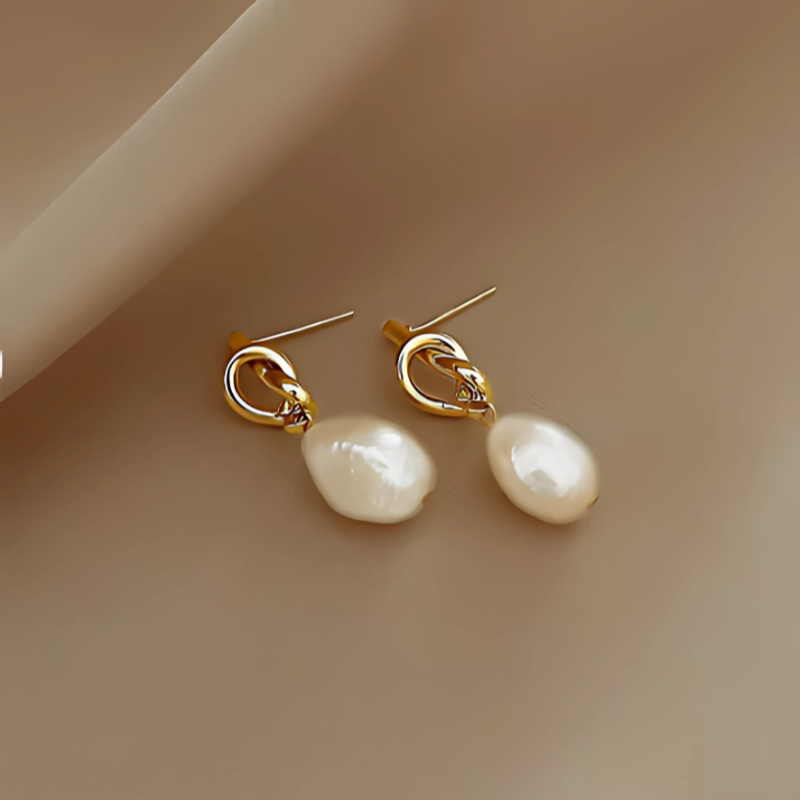 Elegante Barok Parel Oorbellen in Goud - Pien