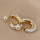 Elegante Onregelmatige  C-vorm Parel Oorbellen – Eudora