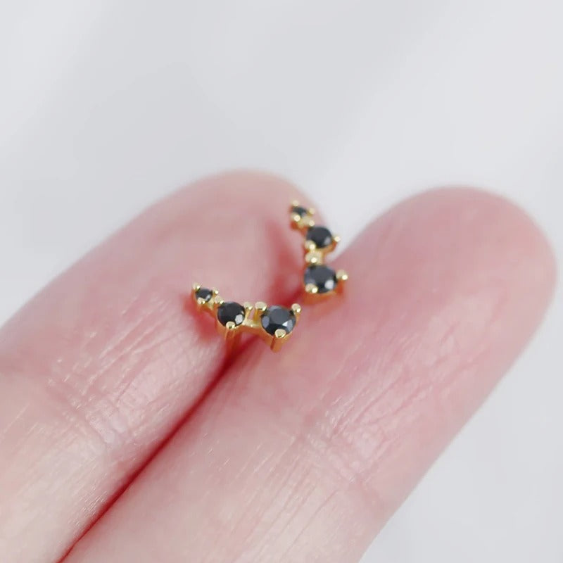 Elegante Drie Mini Zirkonia Oorbellen - Sandy