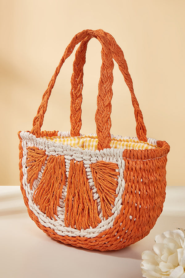 Schattige feestdagenfruit-geweven tas