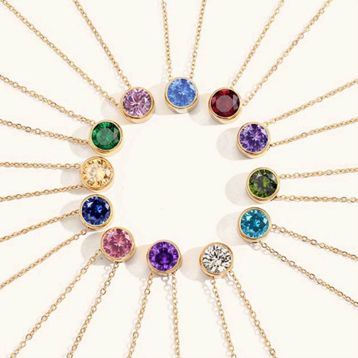 Elegante Geboortesteen Ketting - Amelia für personalisierte Geburtstagsgeschenke