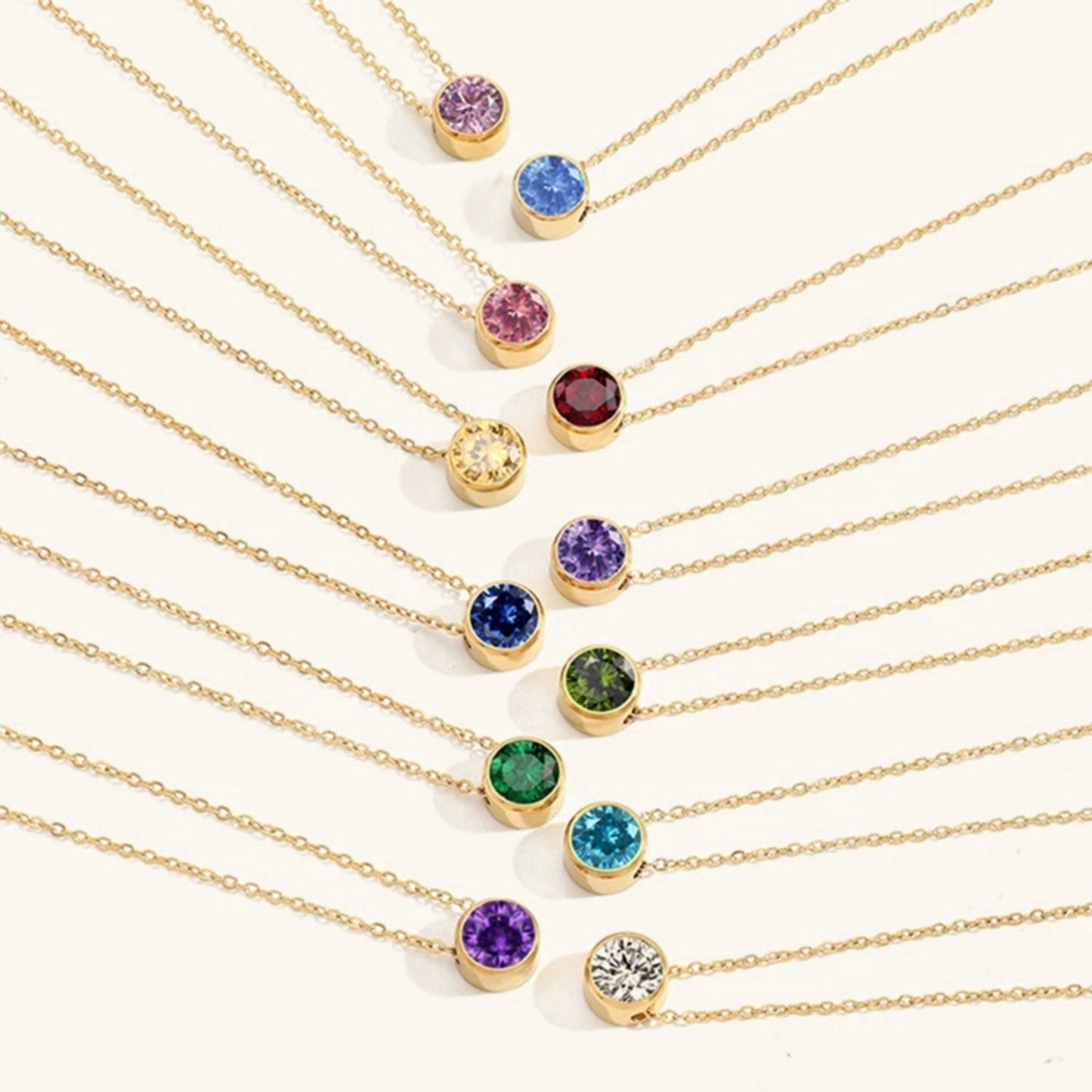 Elegante Geboortesteen Ketting - Amelia für personalisierte Geburtstagsgeschenke